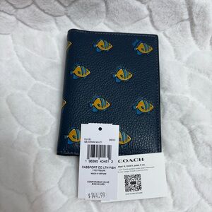 Coach Passport Card Holder with Fish Print